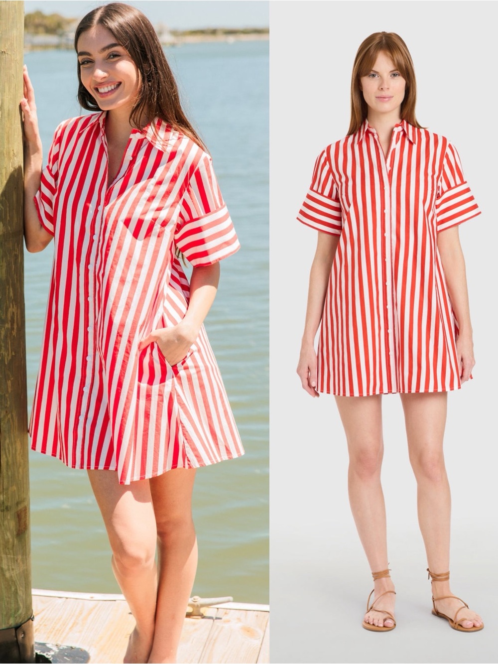 NEW Livro Dock Dress Red Stripes Size Medium NWT Luxury Coastal Resort. Sk21